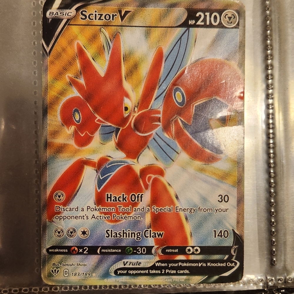 Pokemon TCG Scizor V 183/189 Full Art Ultra Rare Darkness​